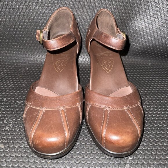 Dansko Diana Mary Jane Brown Leather Round Toe Buckle Strap Shoes Womens 38 (8) - Picture 2 of 8